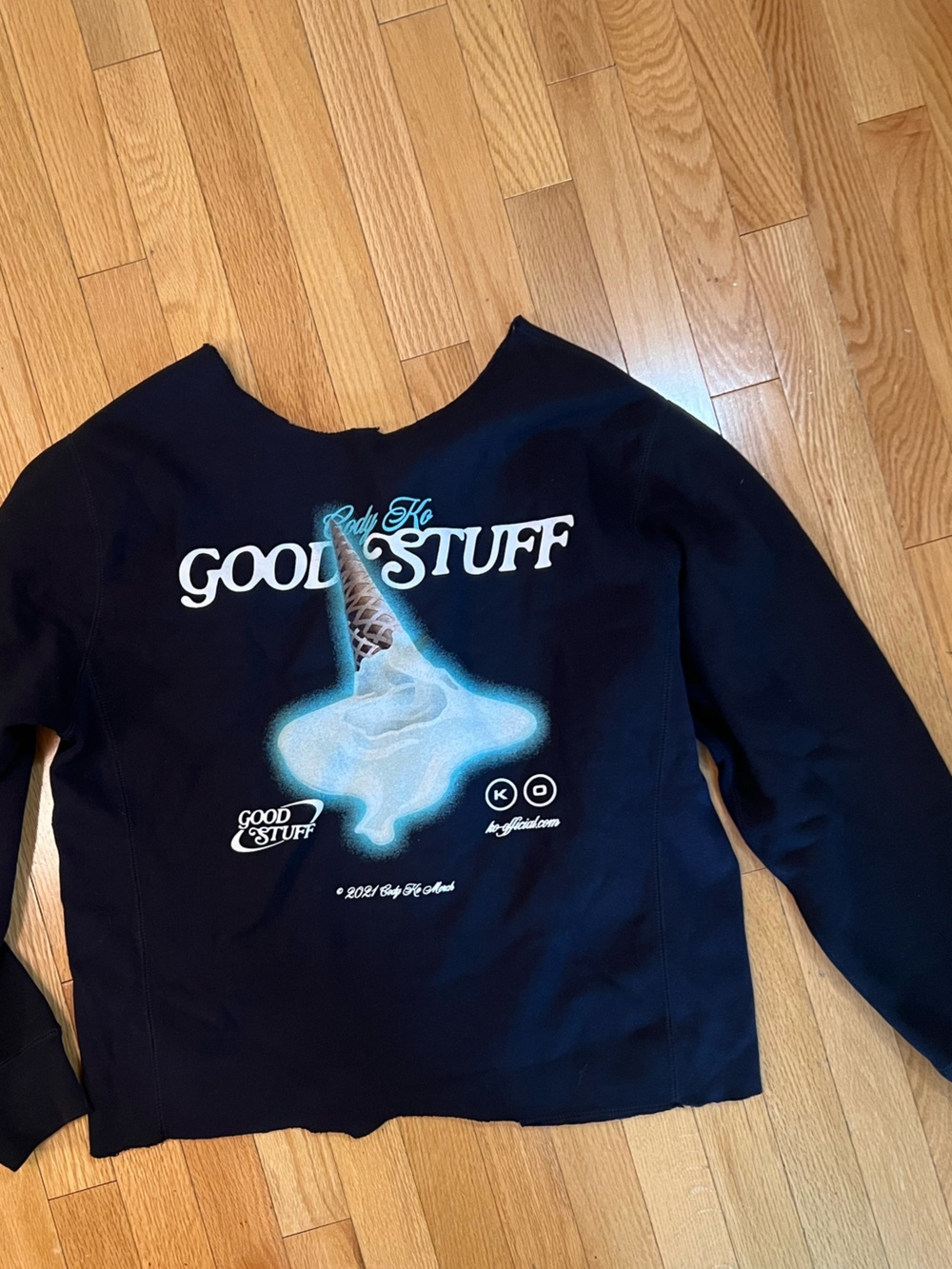 Cody Ko 'Good Stuff' Graphic Sweatshirt with Ice Cream Motif